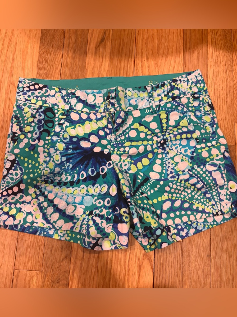 Lilly Pulitzer Callahan stretch short size 8 Agate Green Roe Your Boat